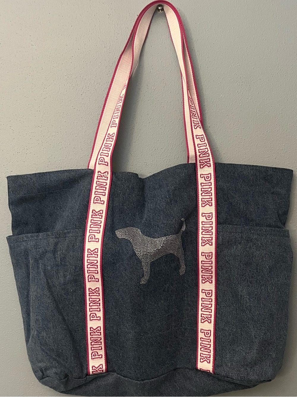 PINK Denim Tote Bag